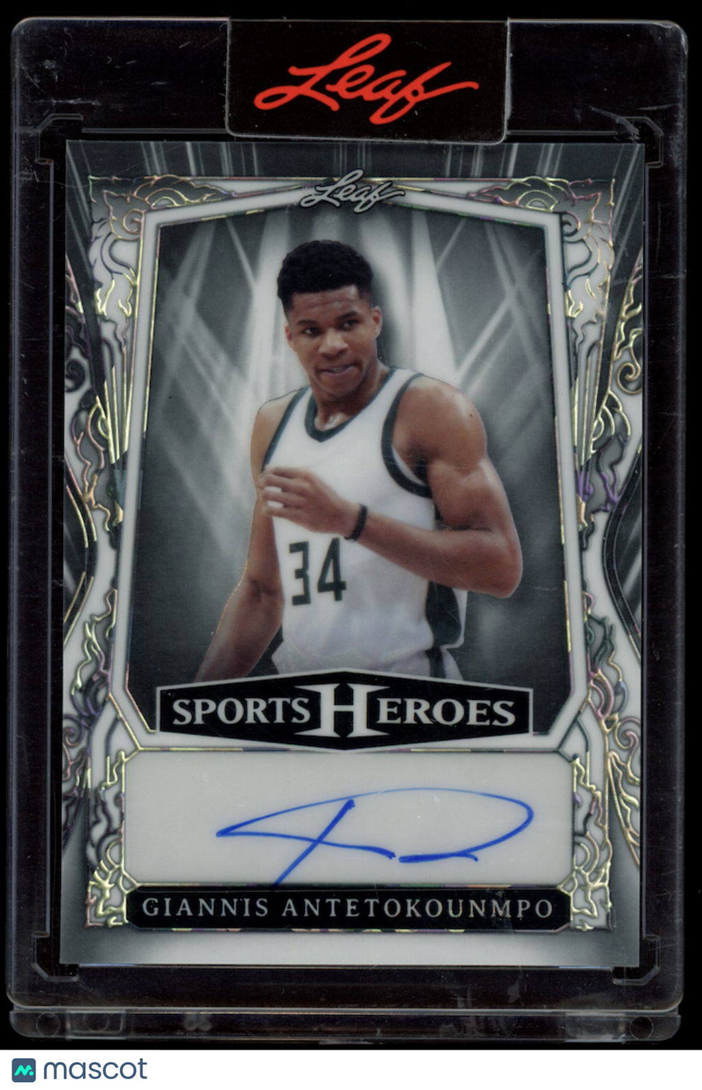 GIANNIS ANTETOKOUNMPO 2025 Leaf Sports Heroes Auto White Ice /2 #BA-GA1 Bucks