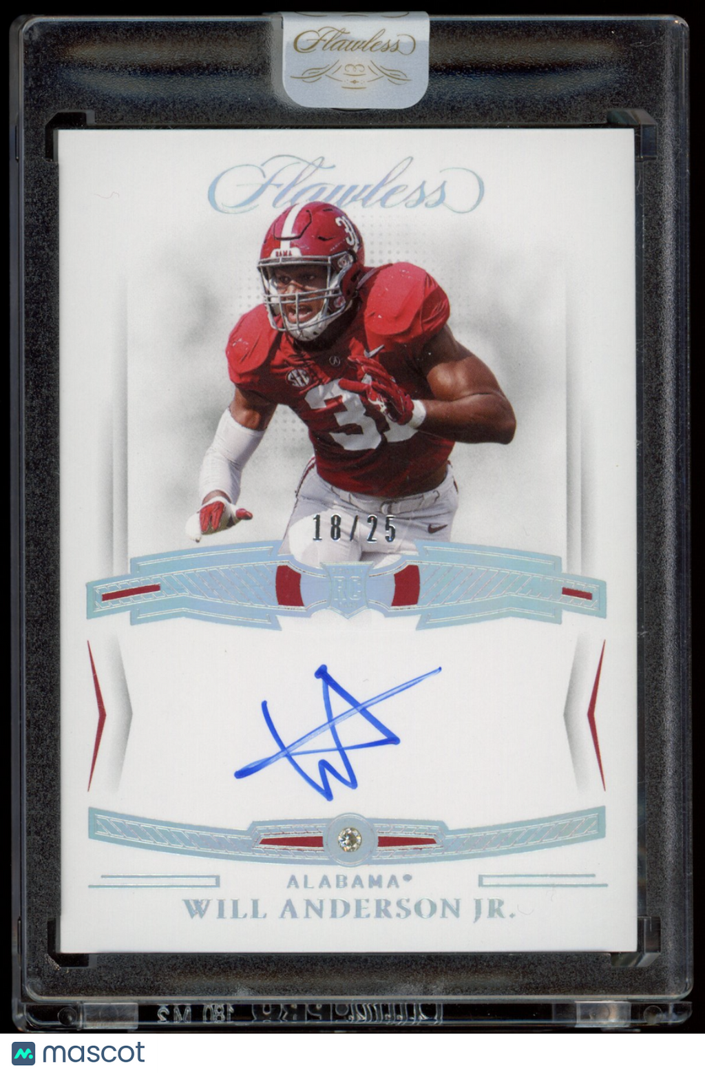 WILL ANDERSON JR. 2023 Panini Flawless Collegiate Rookie Auto /25 #FGRS-WAJ