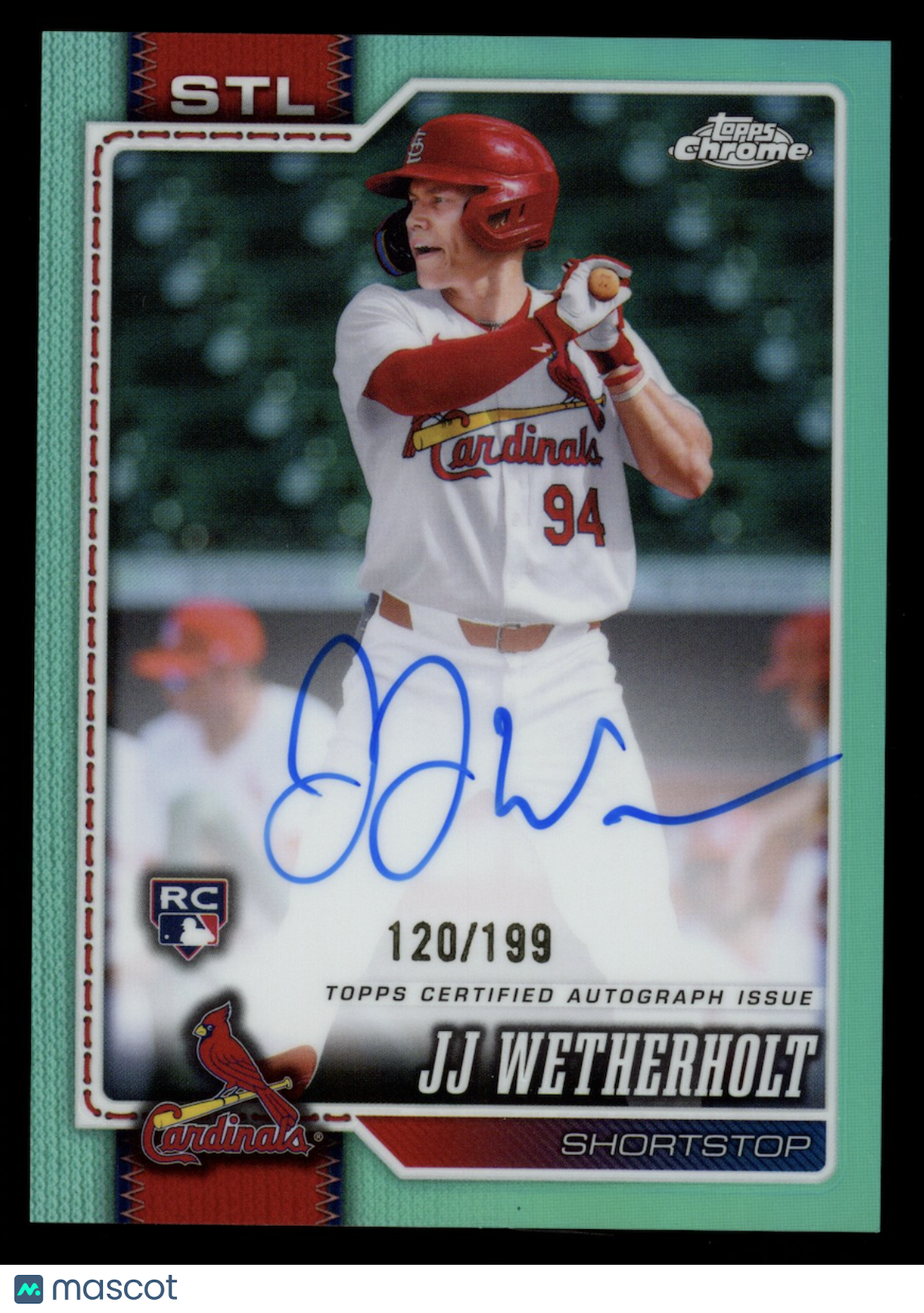 JJ WETHERHOLT 2026 Topps Chrome Rookie Auto Aqua Refractor /199 #RA-JJW
