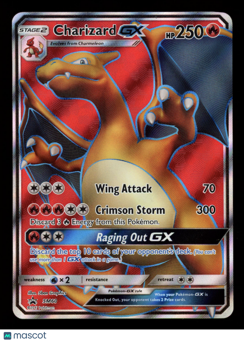 CHARIZARD GX 2017 Pokemon Sun & Moon Black Star Promo Full Art #SM60