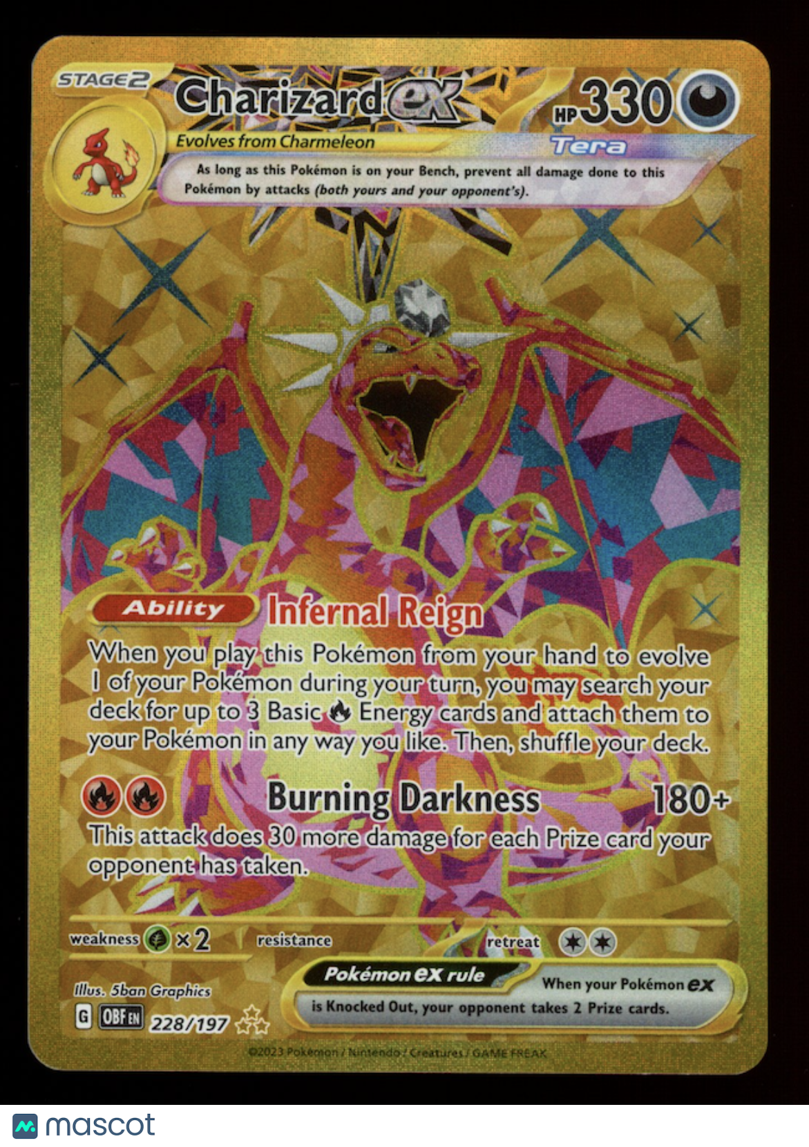 CHARIZARD EX 2023 Pokemon Scarlet Violet Obsidian Flames Hyper Rare #2 – Frank's Card Shop