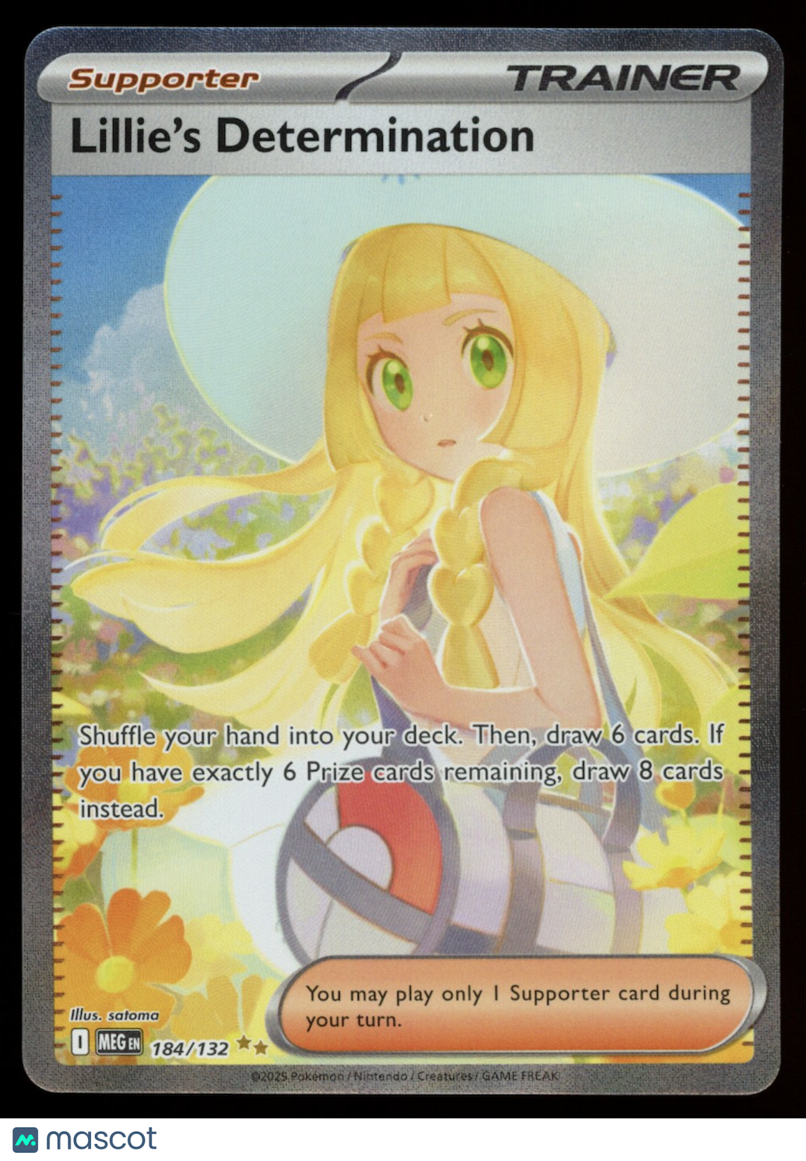 LILLIE'S DETERMINATION Pokemon Mega Evolution #184 Special Illustration Rare
