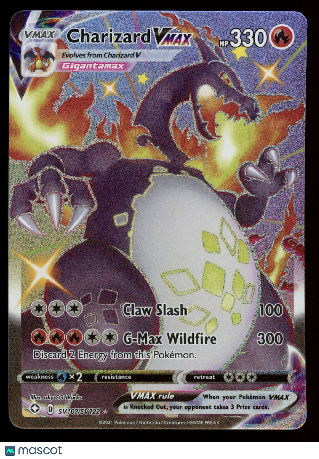 CHARIZARD VMAX 2021 Pokemon Shining Fates Shiny Vault Holo Rare #SV107/SV122