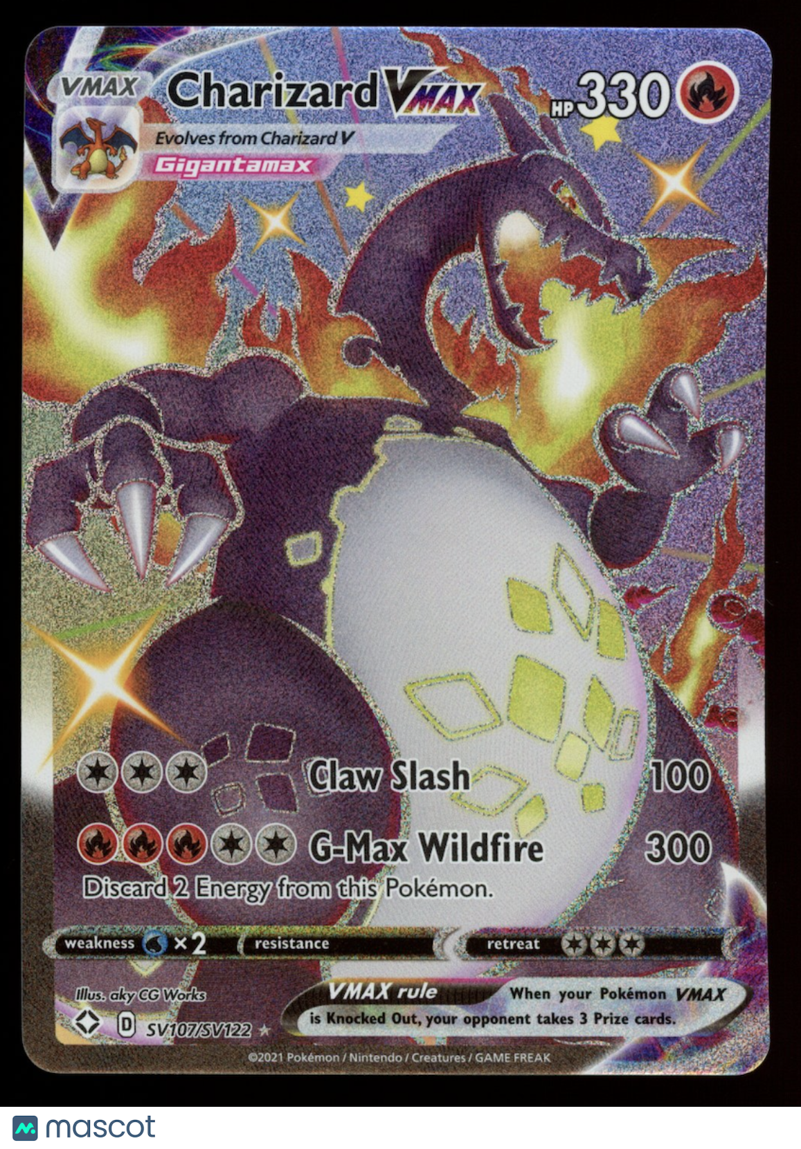 CHARIZARD VMAX 2021 Pokemon Shining Fates Shiny Vault Holo Rare #SV107/SV122