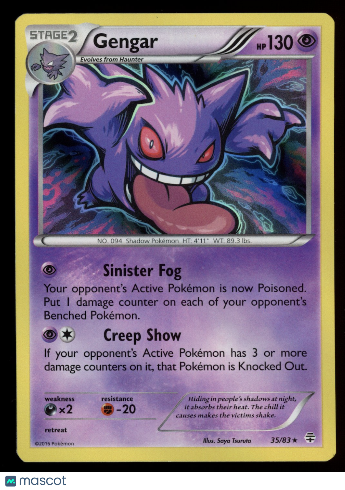 GENGAR 2016 Pokemon Generations Holo Rare #35/83