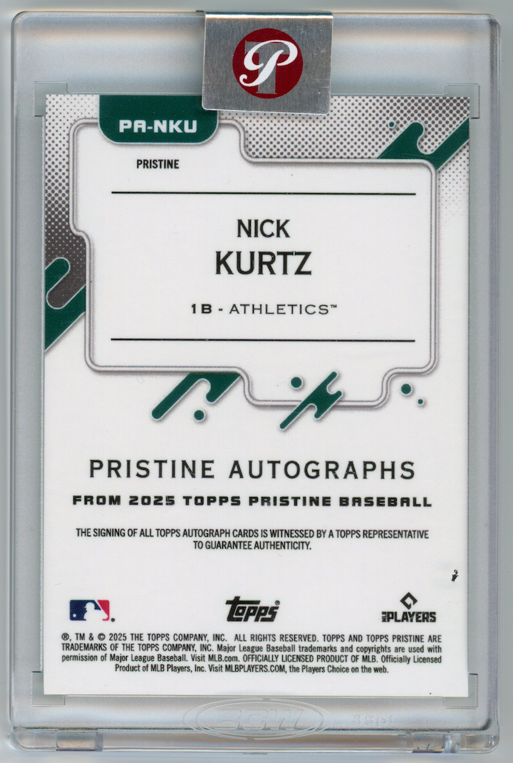 NICK KURTZ 2025 Topps Pristine Rookie Auto Green Refractor /150 #PA-NKU