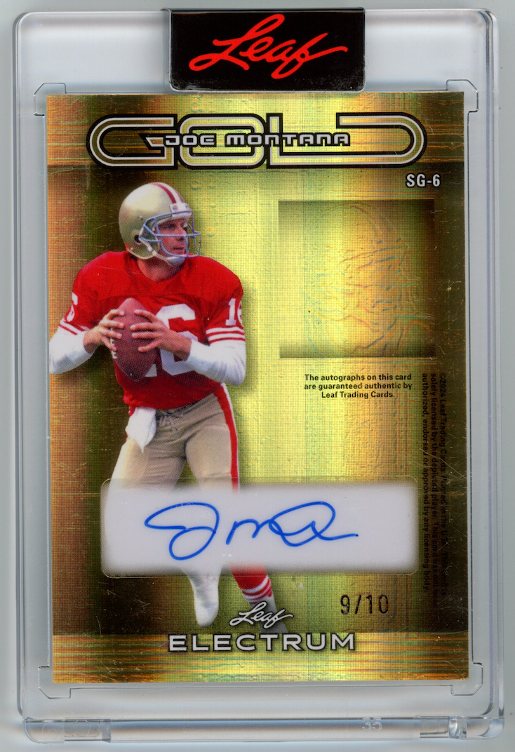 DAN MARINO JOE MONTANA 2024 Leaf Electrum Silver and Gold Dual Auto /10 #SG-6