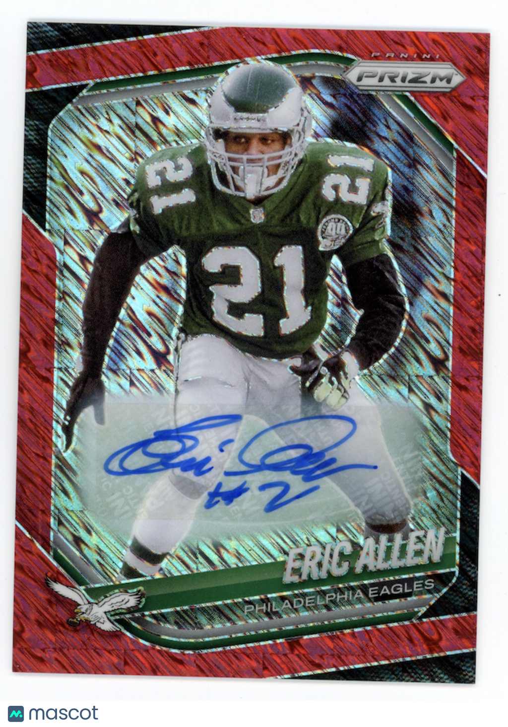 ERIC ALLEN 2025 Panini Prizm FOTL Red Shimmer Auto /35 #17 Eagles