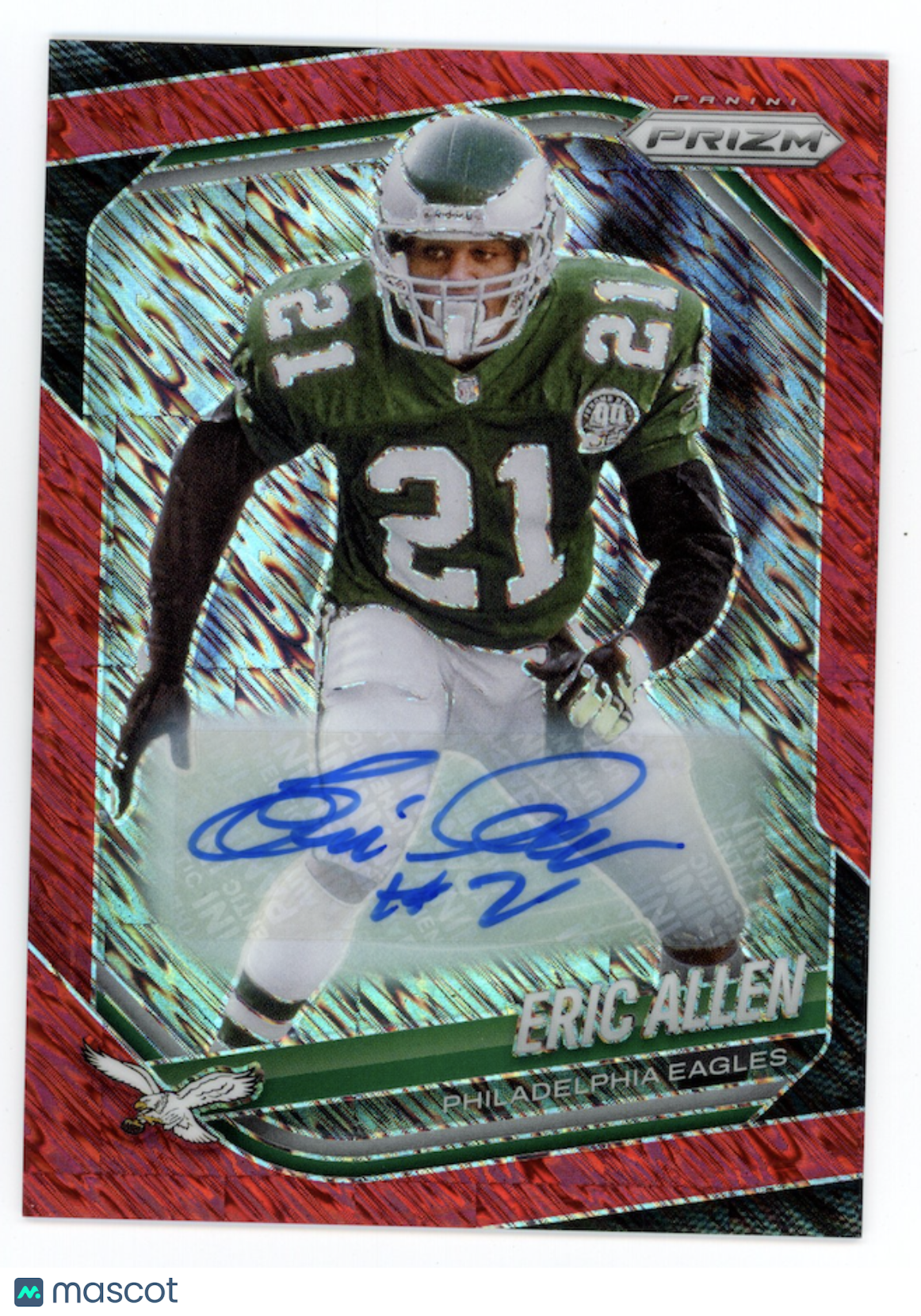 ERIC ALLEN 2025 Panini Prizm FOTL Red Shimmer Auto /35 #17 Eagles
