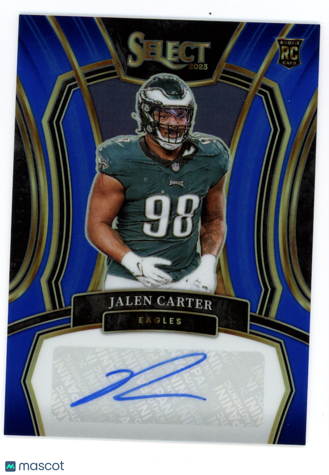 JALEN CARTER 2024 Panini Select Rookie Auto Blue Prizm /99 #RSI-JCA Eagles