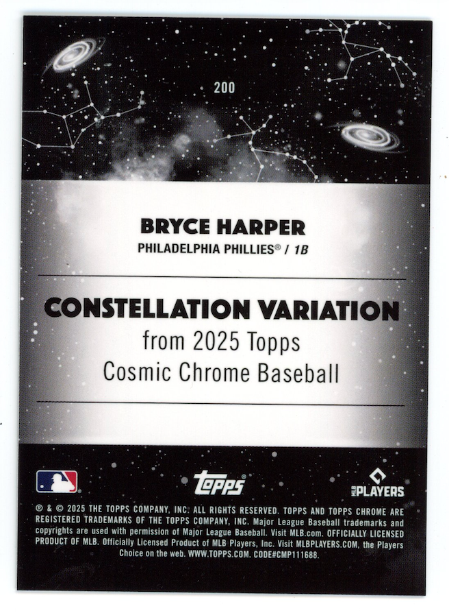 BRYCE HARPER 2025 Topps Cosmic Chrome Constellation Variation SSP #200 Phillies