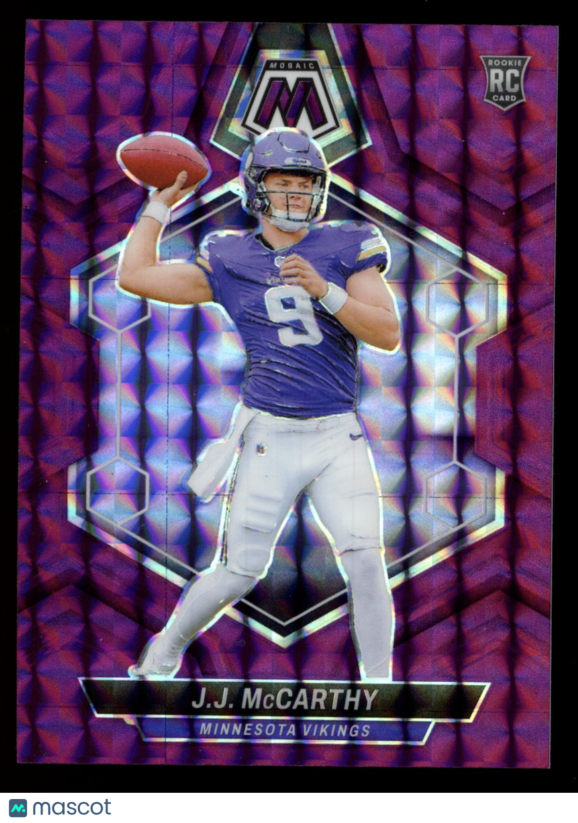 J.J. MCCARTHY 2024 Panini Mosaic Rookie Purple Prizm /49 #310 Vikings