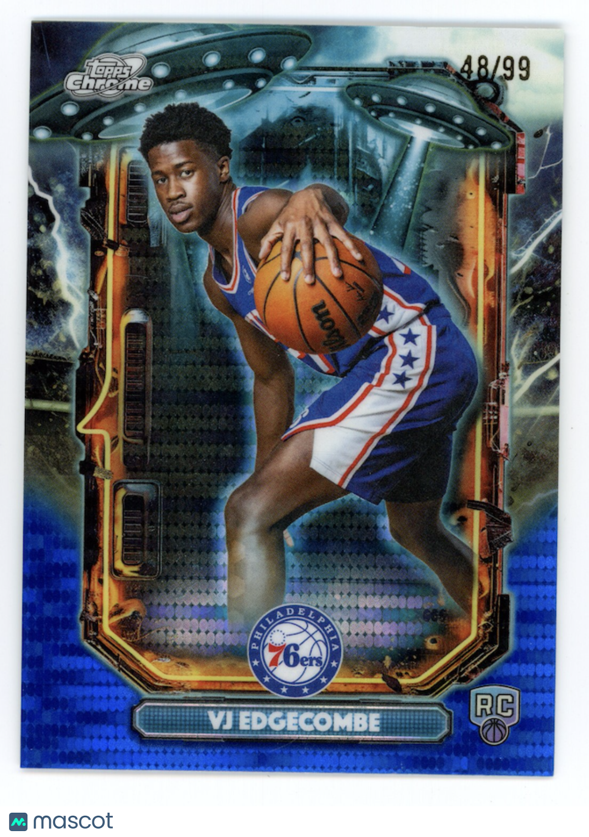 VJ EDGECOMBE 2025-26 Topps Cosmic Chrome Extraterrestrial Talent Blue Moon /99