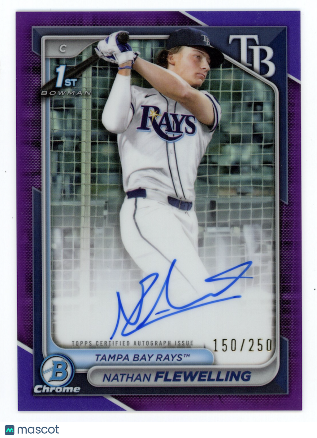 NATHAN FLEWELLING 2024 Bowman Chrome 1st Auto Purple Refractor /250 #CPA-NF
