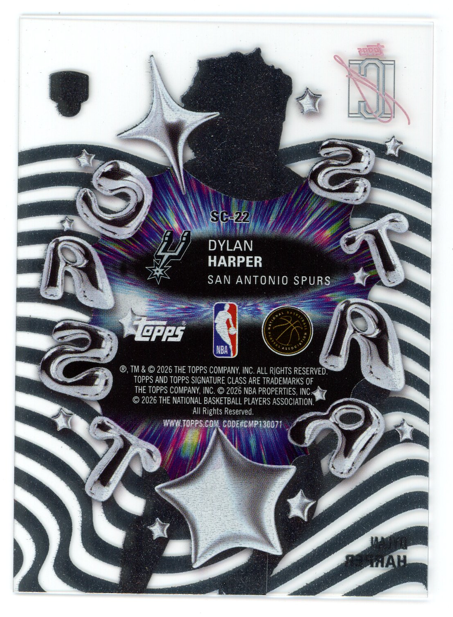 DYLAN HARPER 2025-26 Topps Signature Class Star Cast Rookie Case Hit SSP #SC-22