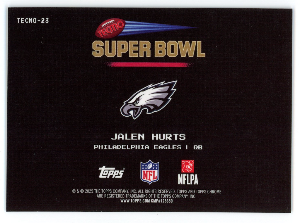JALEN HURTS 2025 Topps Chrome Tecmo Bowl Case Hit SSP #TECMO-23 Eagles