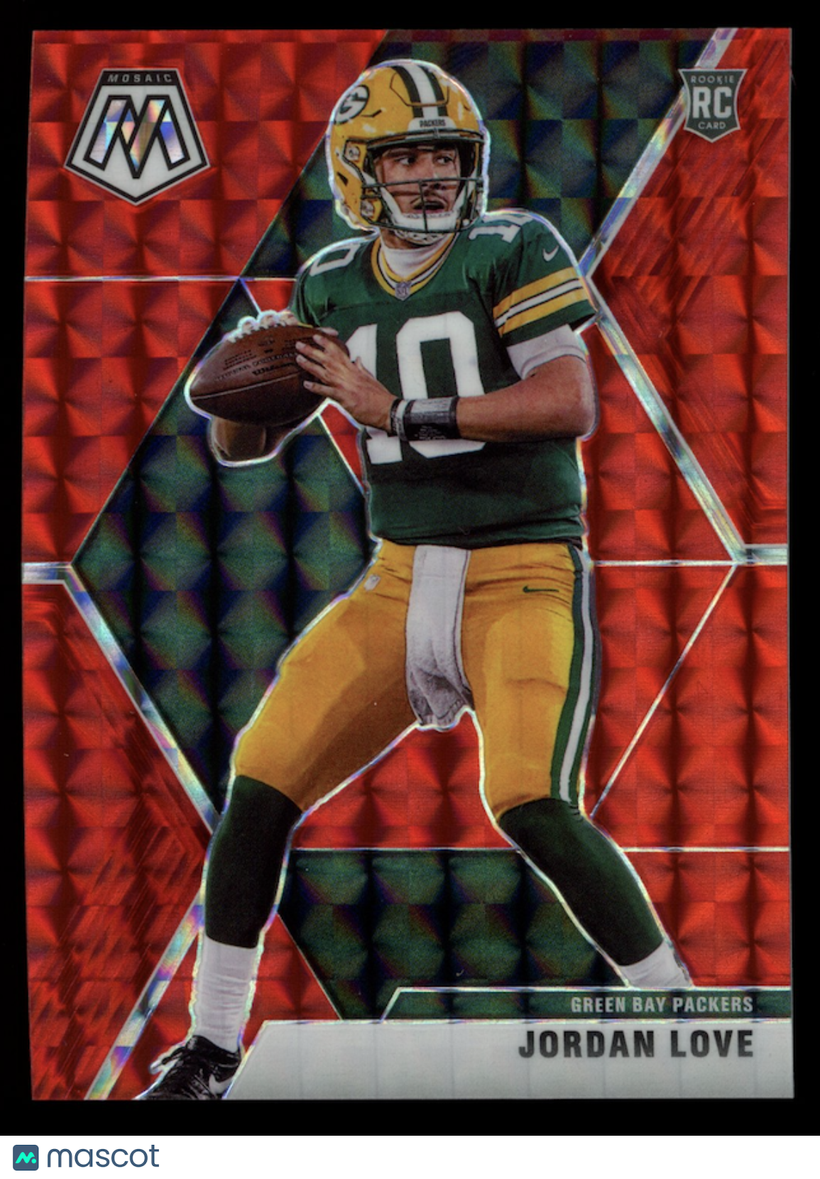 JORDAN LOVE 2020 Panini Mosaic Rookie Fusion Red Prizm /80 #211 Packers