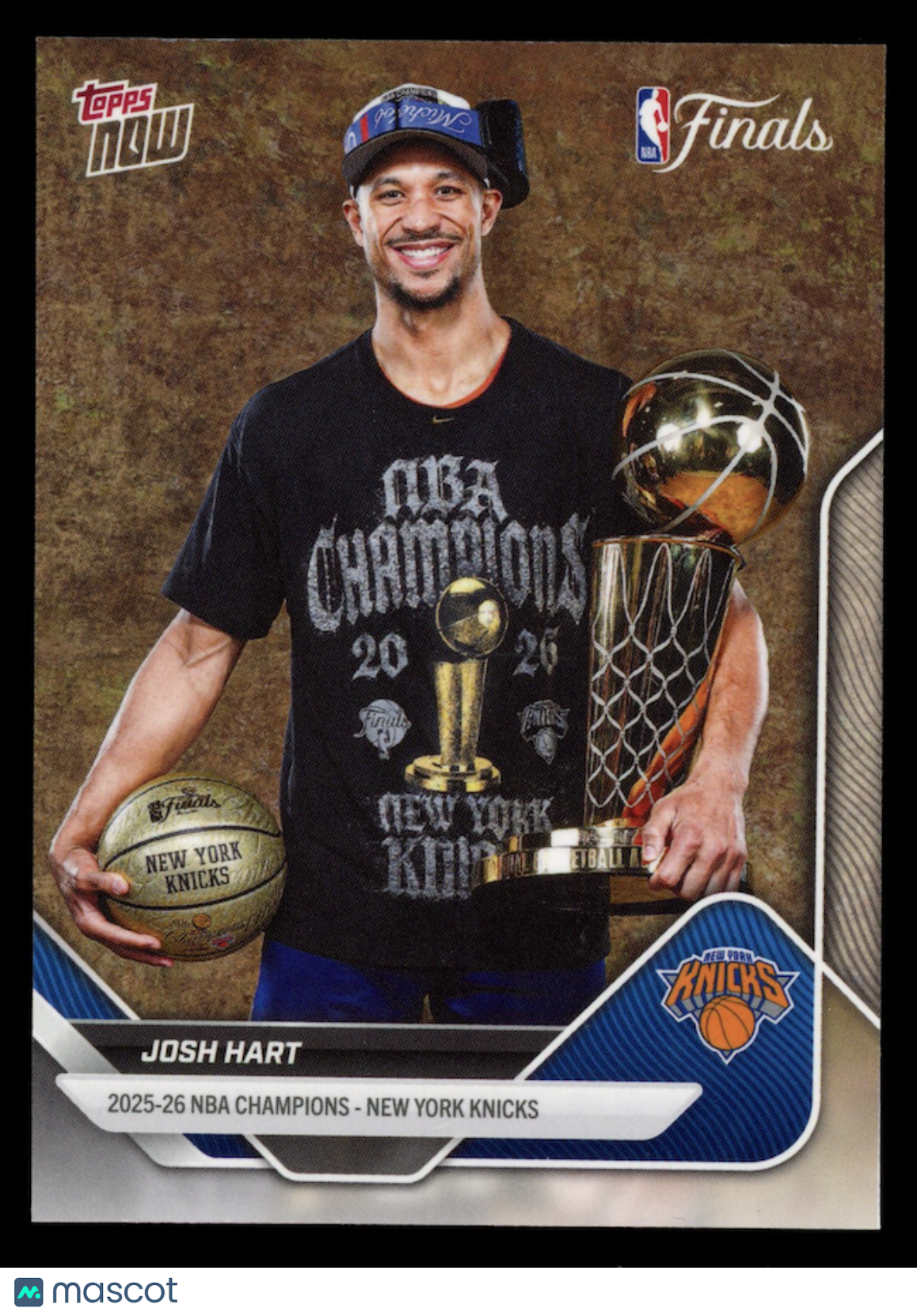 JOSH HART 2025-26 Topps Now NBA Champions SP Image Variation #C2-SP Knicks