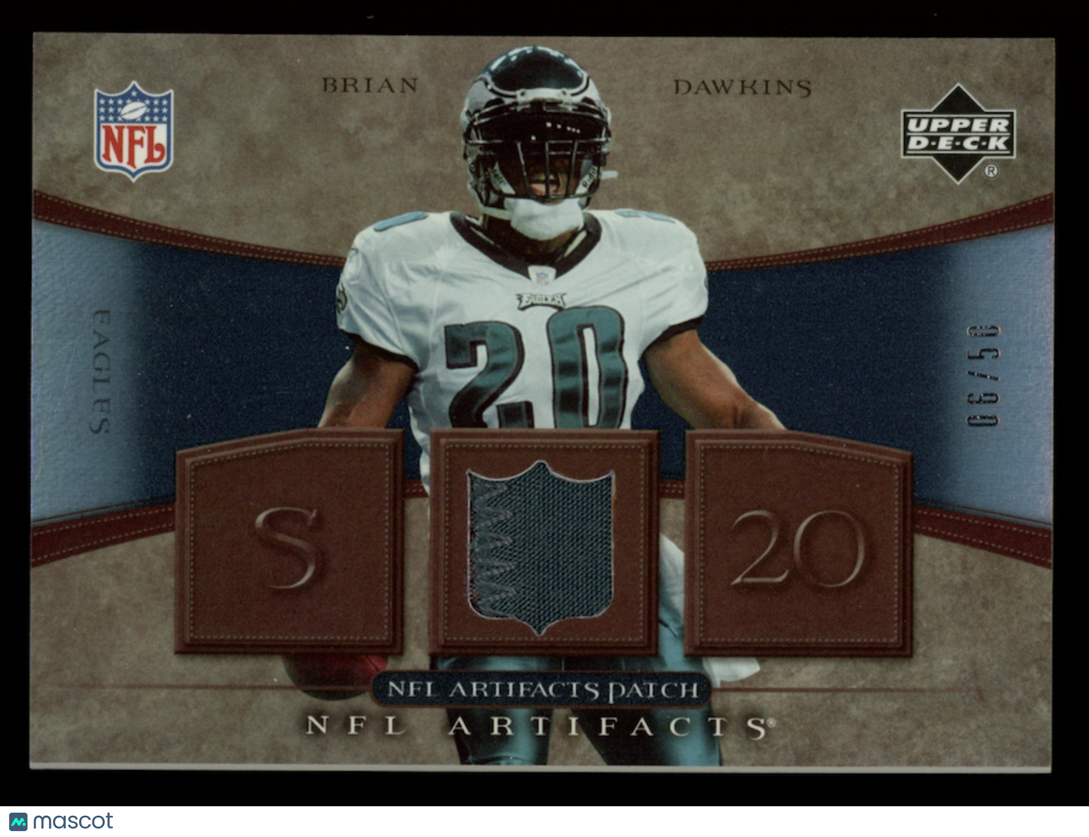 BRIAN DAWKINS 2007 Upper Deck Artifacts NFL Patch /50 #NFL-BD Eagles