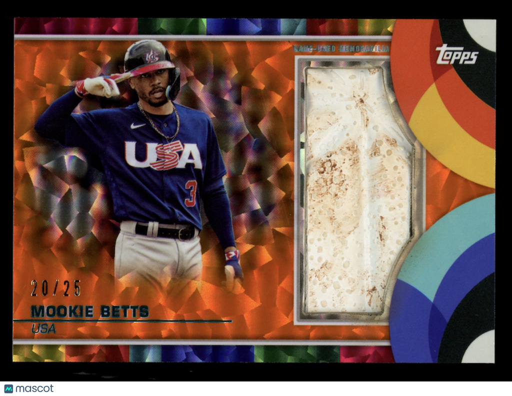 MOOKIE BETTS 2023 Topps World Baseball Classic Base Patch Orange /25 #BRC-MB