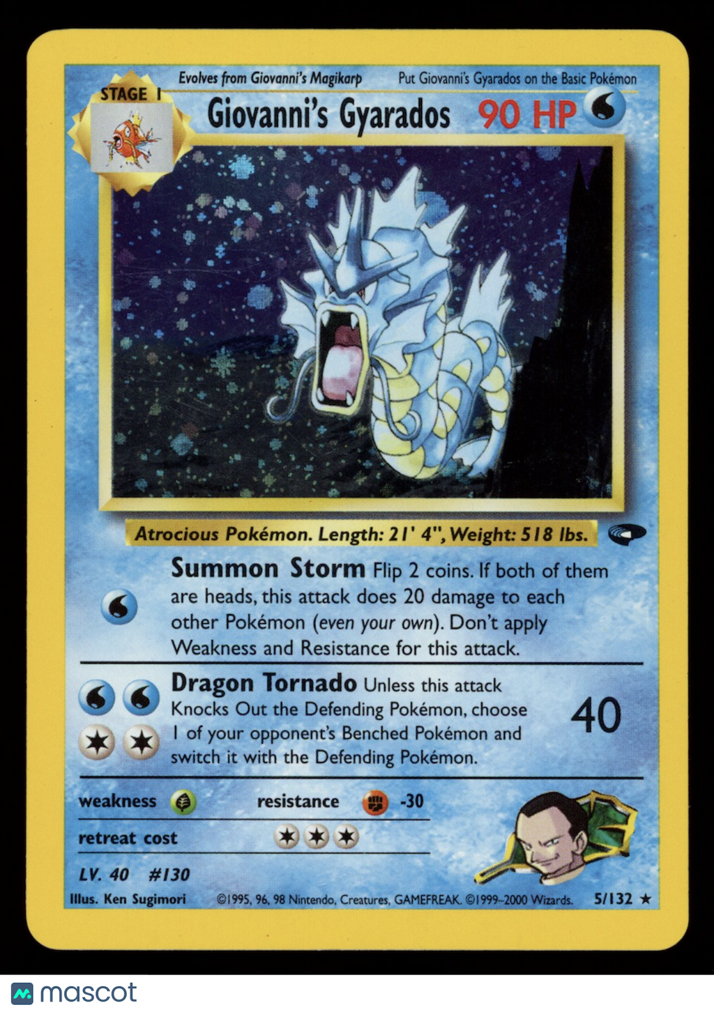 GIOVANNI'S GYARADOS 2000 Pokemon Gym Challenge Holo Rare #5/132