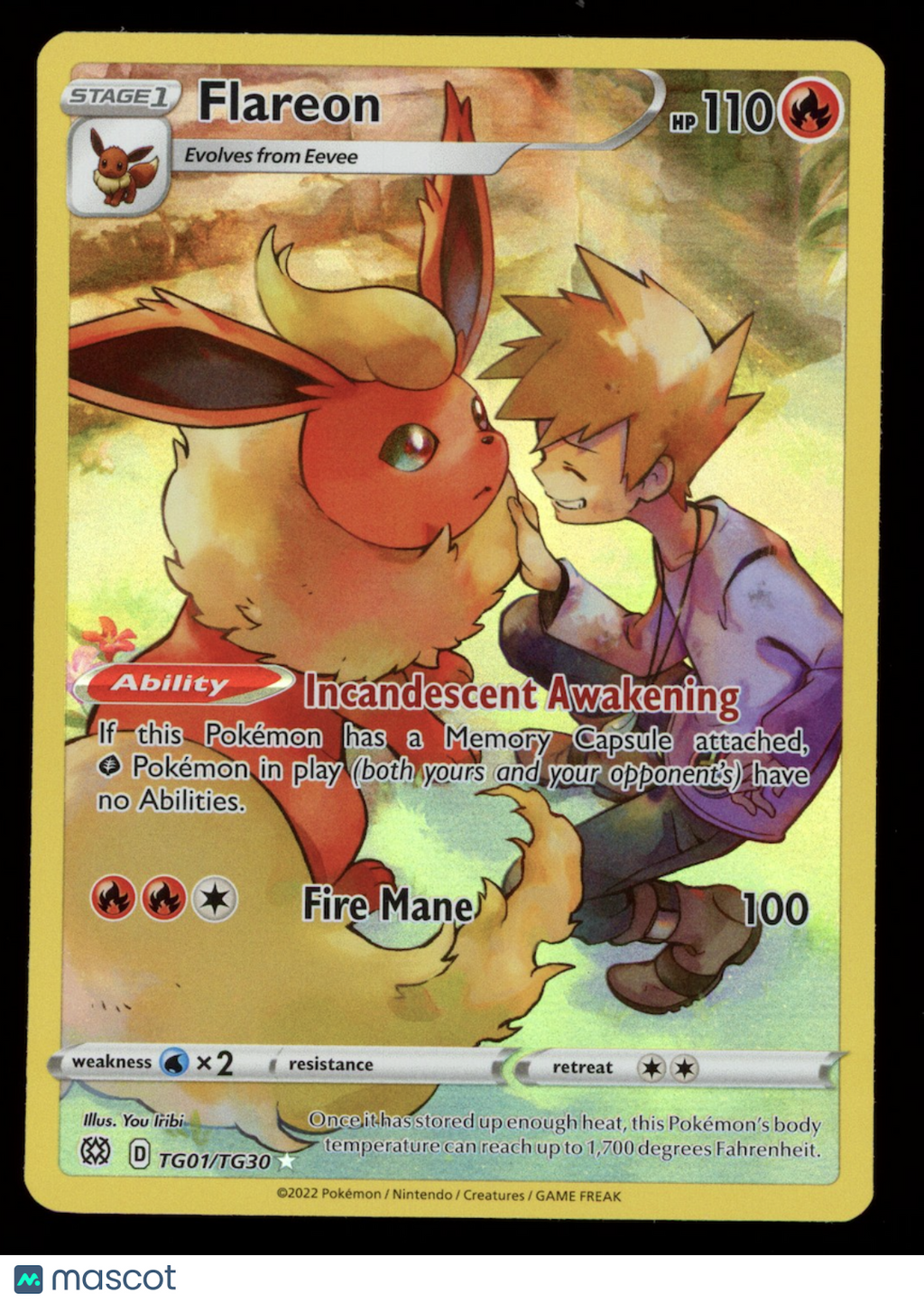 FLAREON 2022 Pokemon SWSH Brilliant Stars Trainer Gallery #TG01/TG30