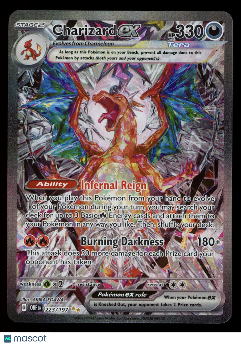 CHARIZARD EX 2023 Pokemon S&V Obsidian Flames #223 Special Illustration Rare