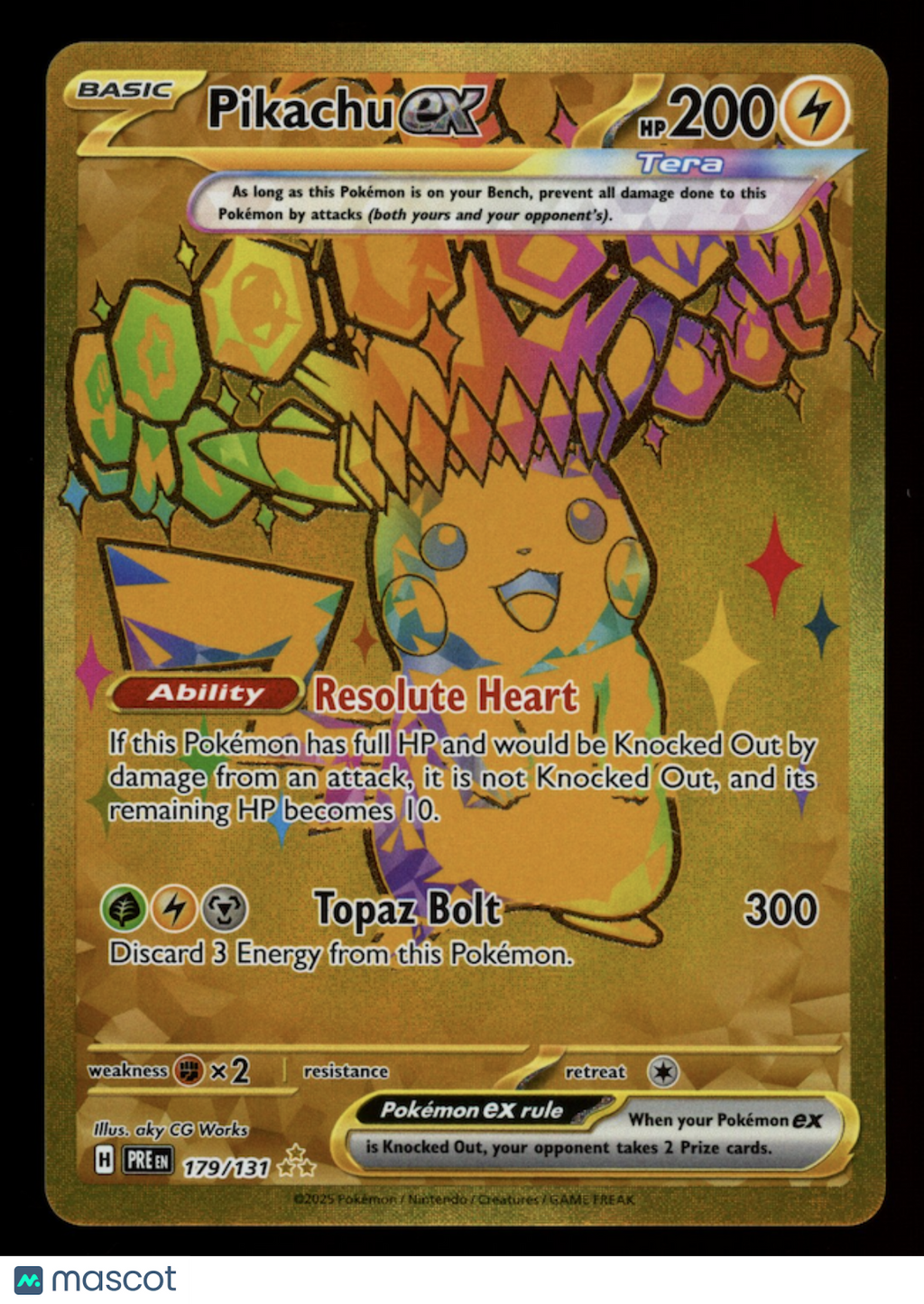 PIKACHU EX 2025 Pokemon Scarlet Violet Prismatic Evolutions Hyper Rare #179/131