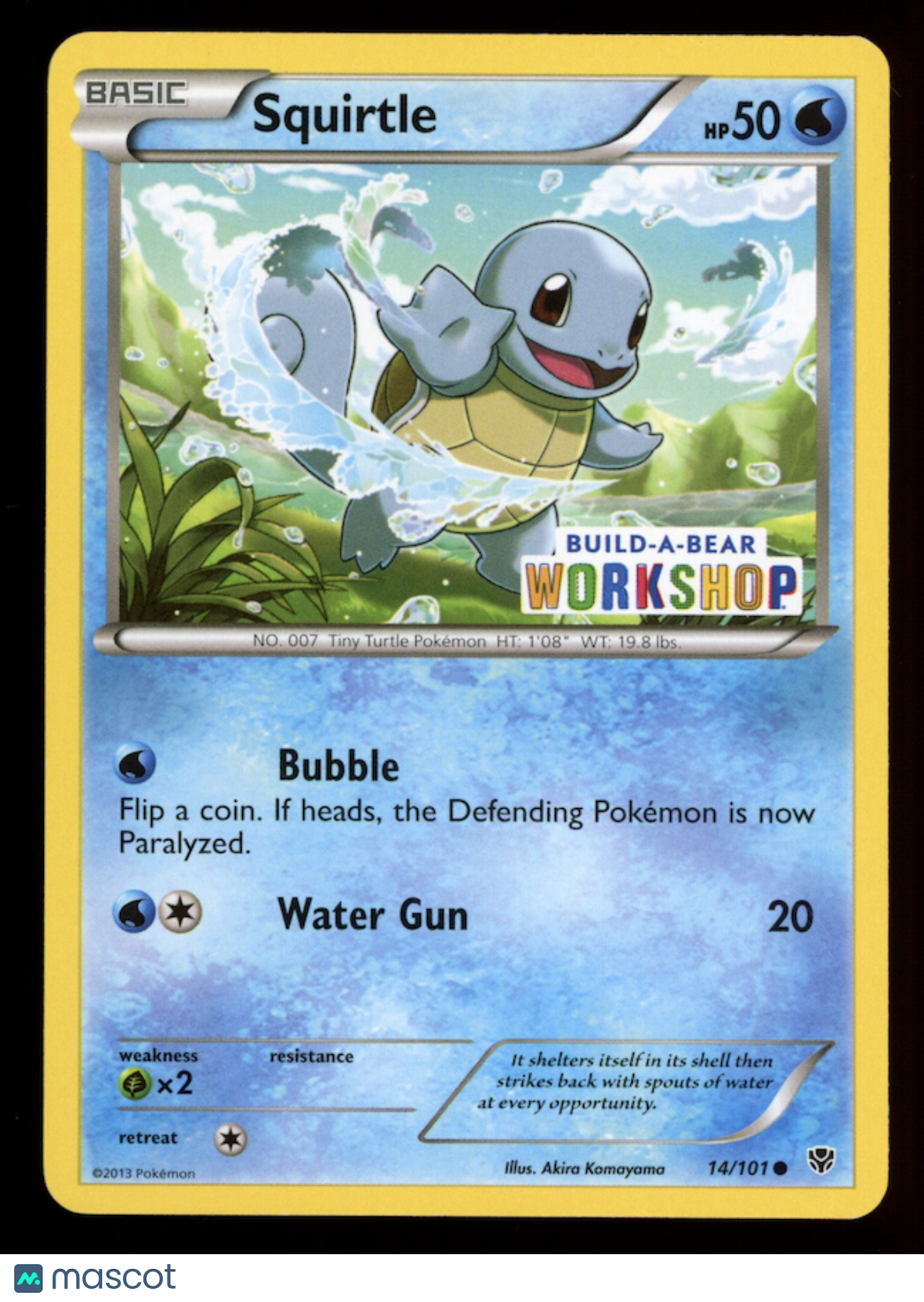 SQUIRTLE 2013 Pokemon Plasma Blast Build-a-Bear Exclusive #14/101