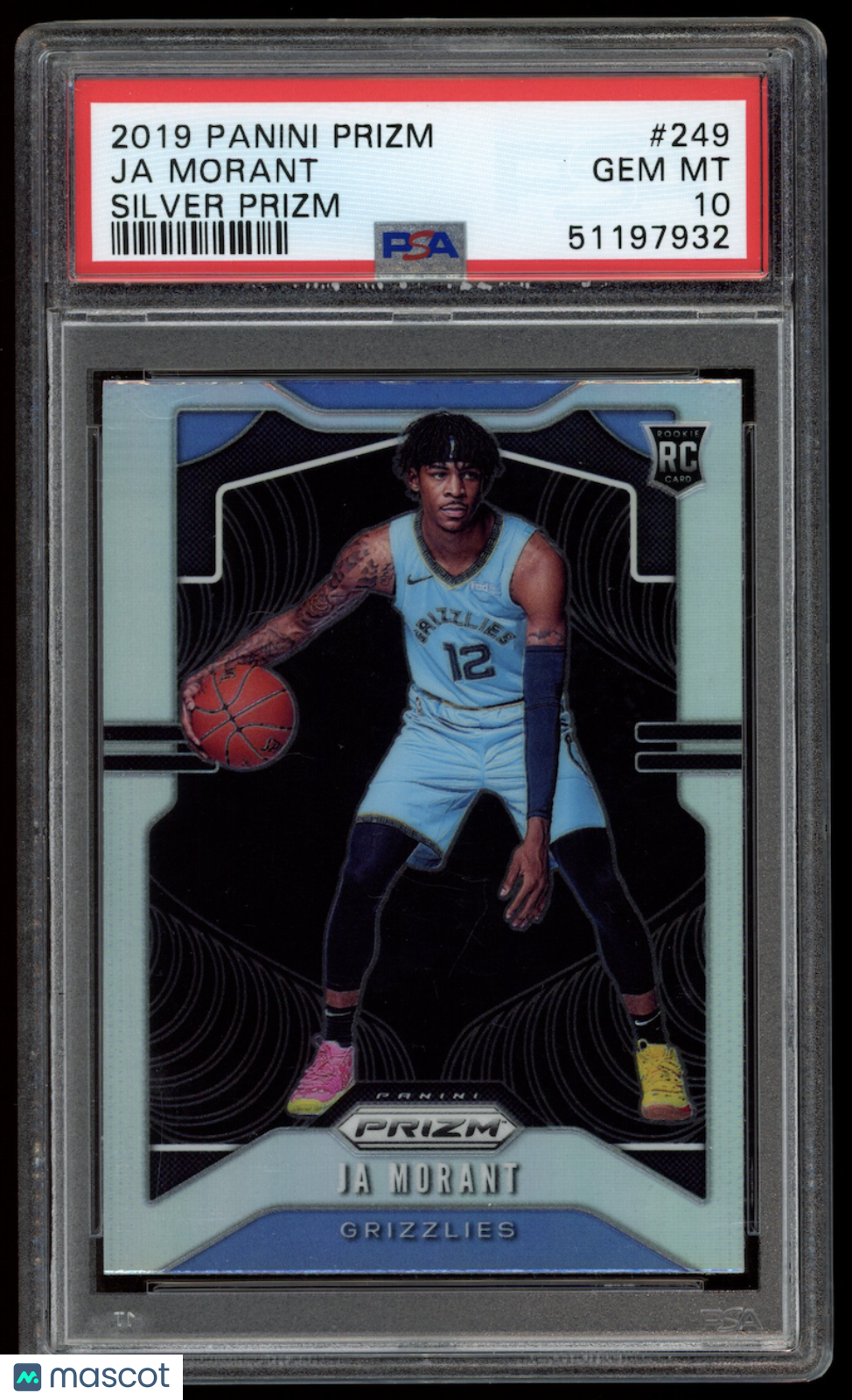 JA MORANT 2019-20 Panini Prizm Rookie Silver #249 PSA 10 Grizzlies