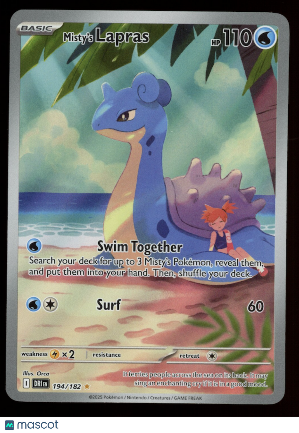 MISTY'S LAPRAS 2025 Pokemon Destined Rivals #194/182 Illustration Rare