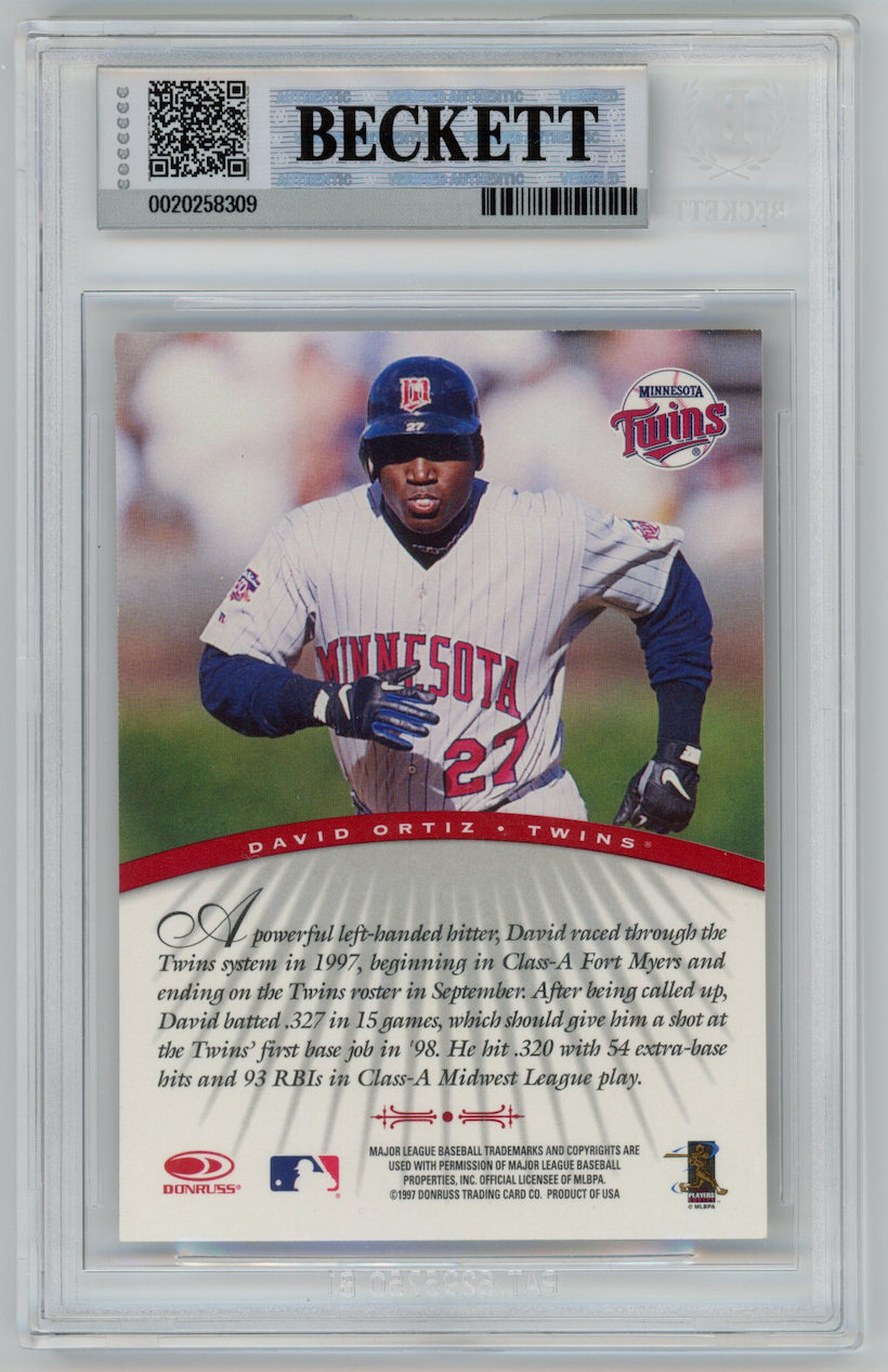 DAVID ORTIZ 1997 Donruss Signature Series Auto /3900 #76 BGS 9 Auto 10