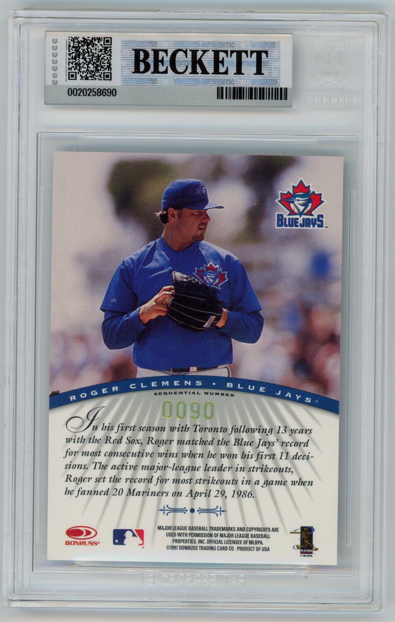 ROGER CLEMENS 1997 Donruss Signature Series Century Marks Auto /100 BGS 9 A 10