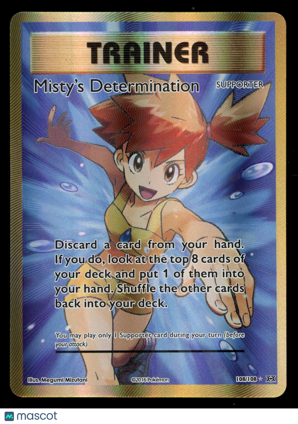 MISTY'S DETERMINATION 2016 Pokemon XY Evolutions Ultra Rare UR #108/108