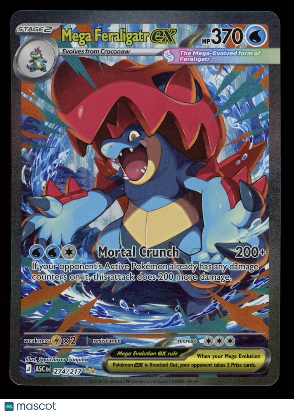 MEGA FERALIGATR EX 2026 Pokemon Ascended Heroes #274 Special Illustration Rare