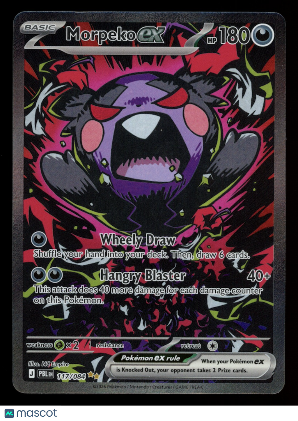 MORPEKO EX 2026 Pokemon Mega Evo Pitch Black #117 Special Illustration Rare