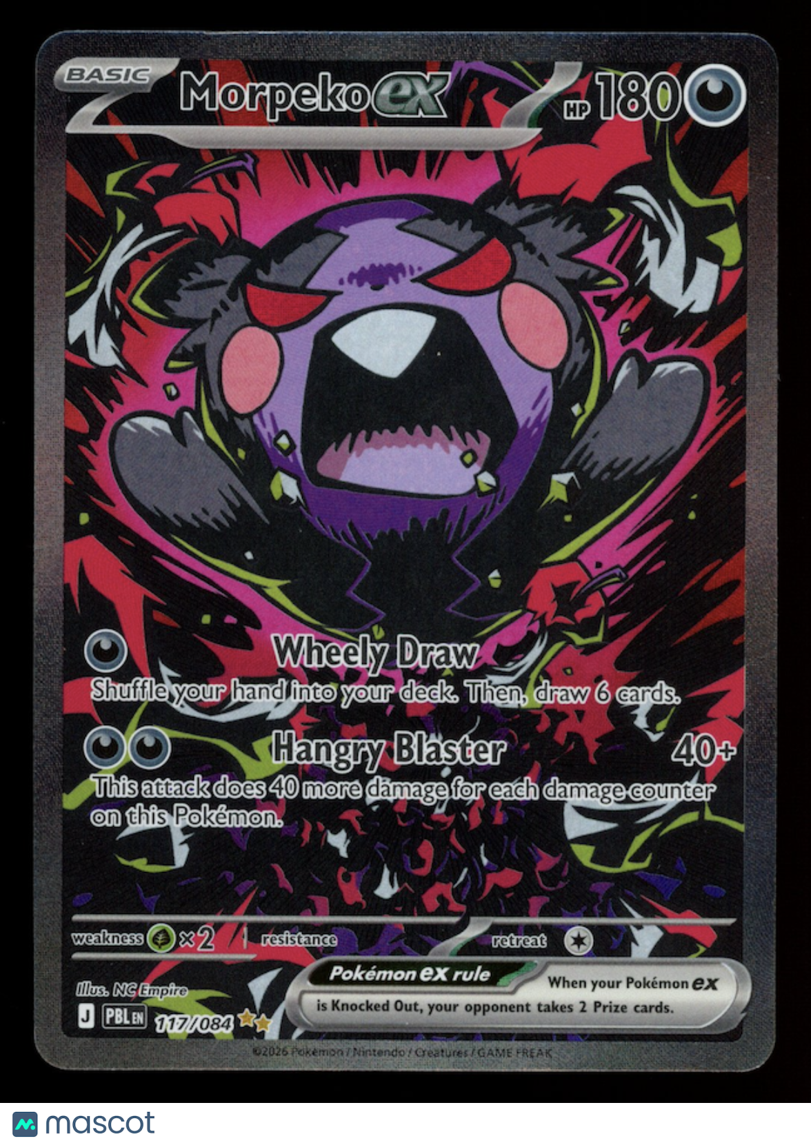 MORPEKO EX 2026 Pokemon Mega Evo Pitch Black #117 Special Illustration Rare