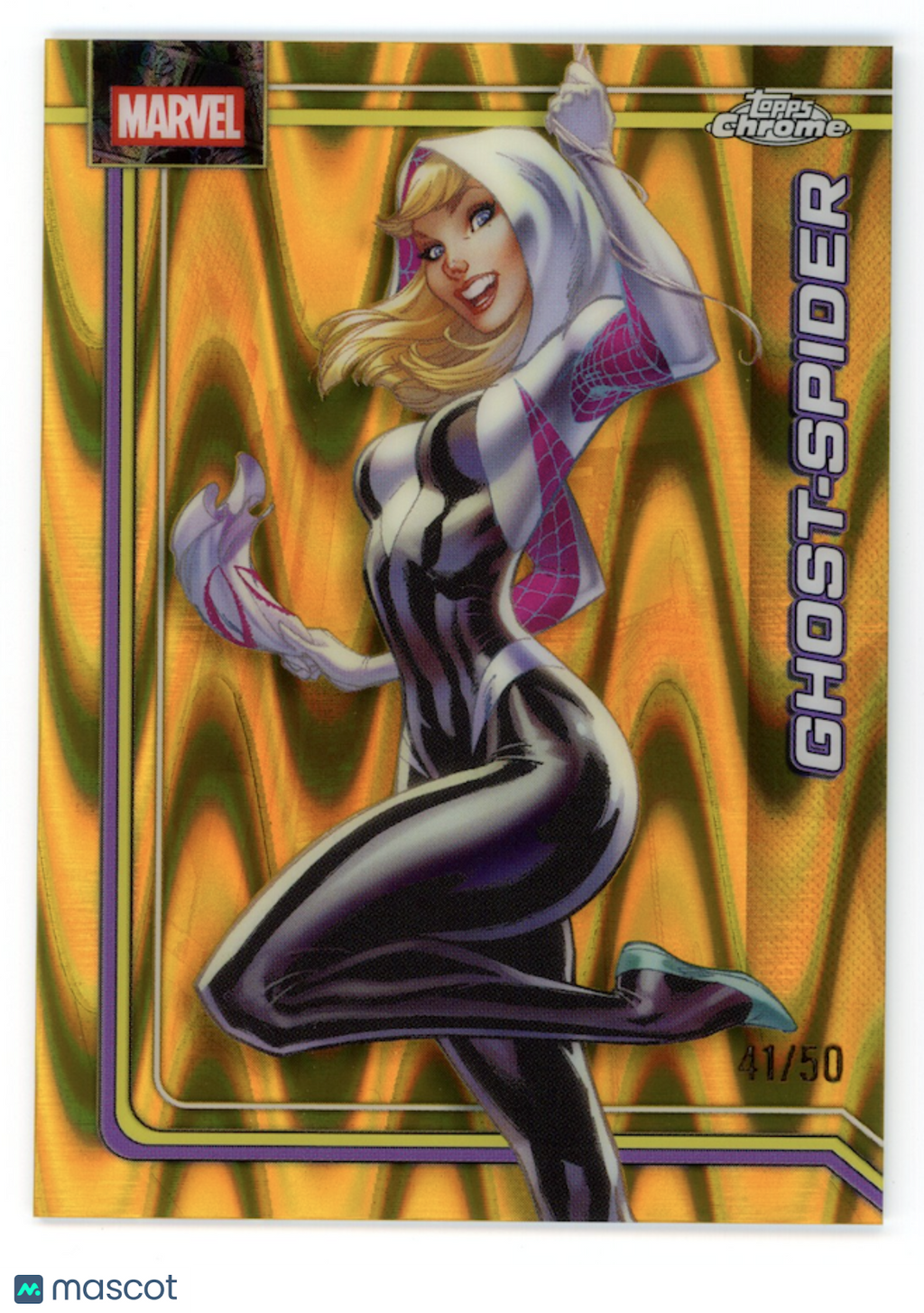 GHOST-SPIDER 2026 Topps Chrome Marvel Gold RayWave Refractor /50 #042