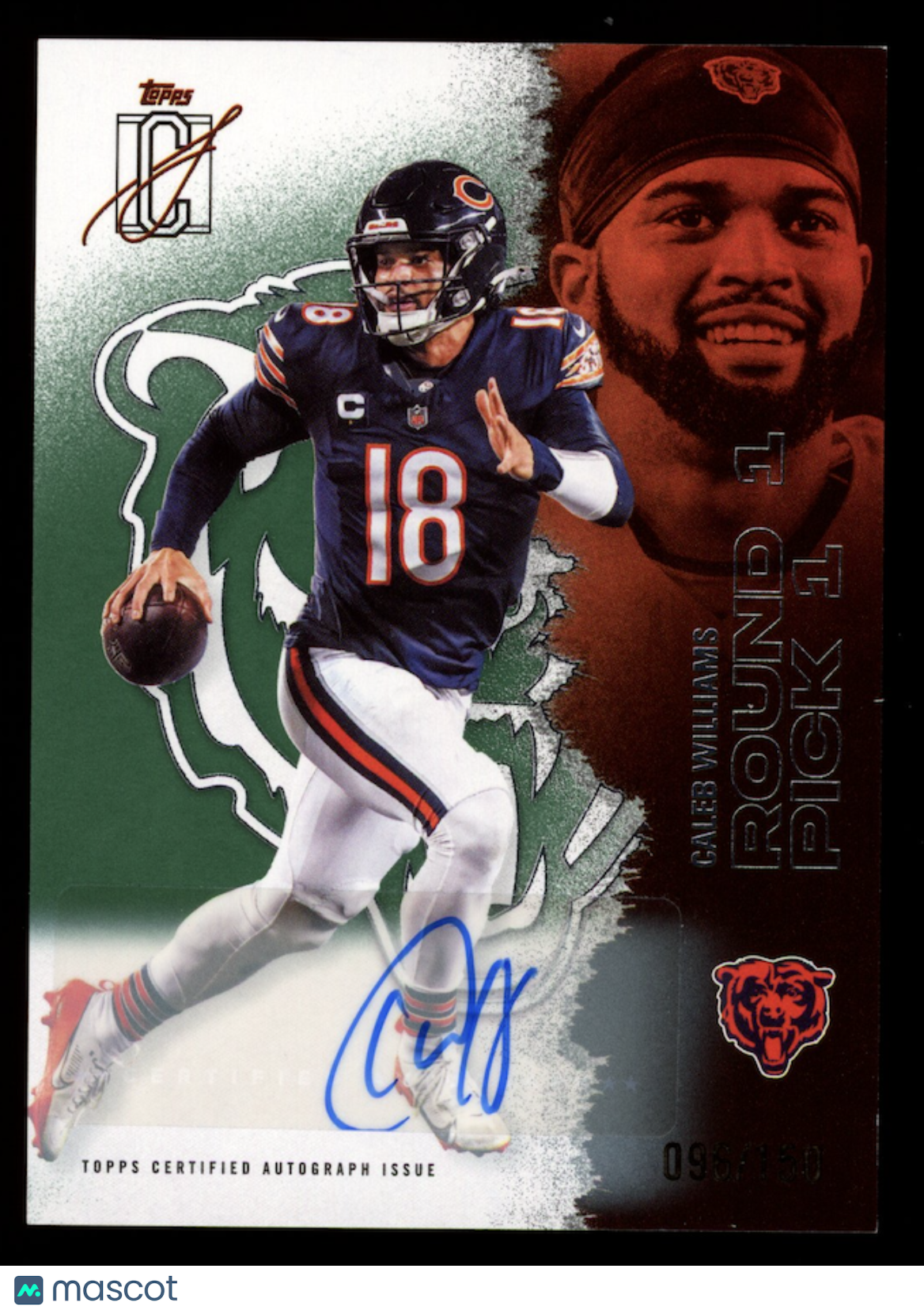 CALEB WILLIAMS 2025 Topps Signature Class Auto Green /150 #11 Bears
