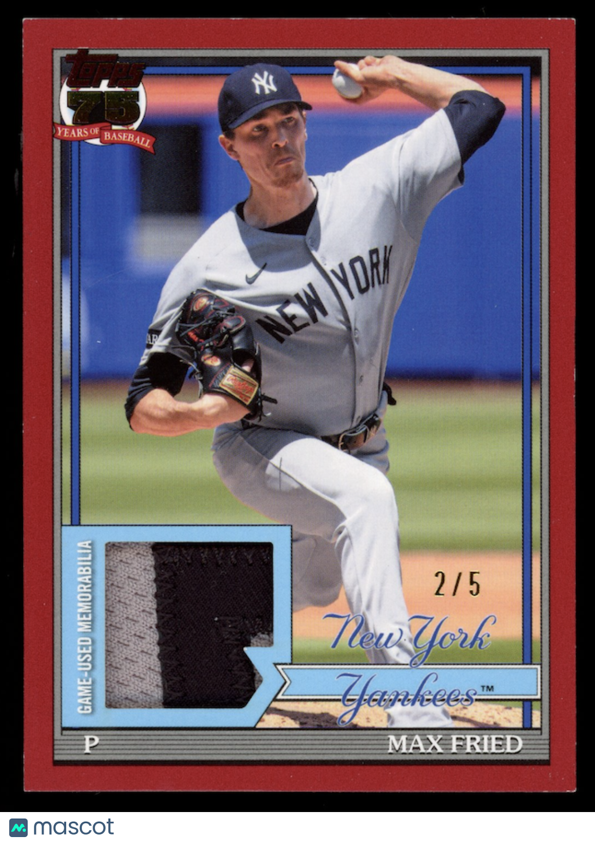 MAX FRIED 2026 Topps Series 2 1991 Topps Game-Used Patch Red /5 #91R2-MF