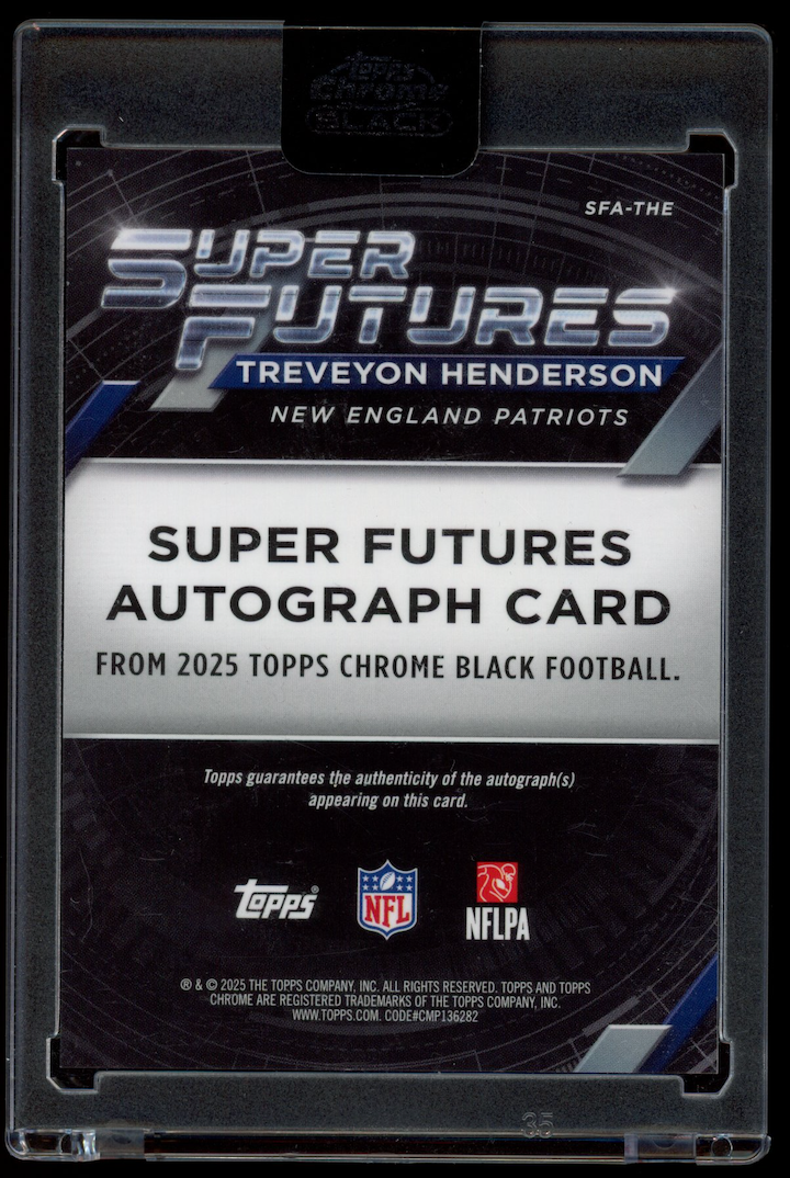 TREVEYON HENDERSON 2025 Topps Chrome Black Super Futures Auto /99 #SFA-THE