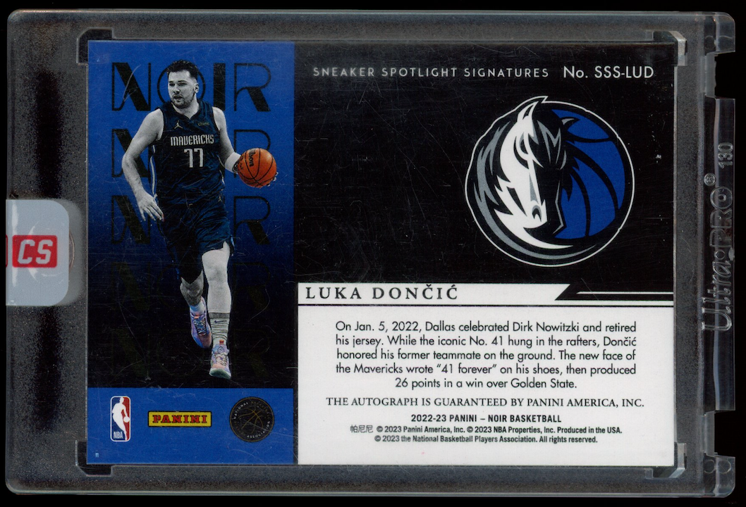 LUKA DONCIC 2022-23 Panini Noir Sneaker Spotlight Signatures Auto /99 #SSS-LUD