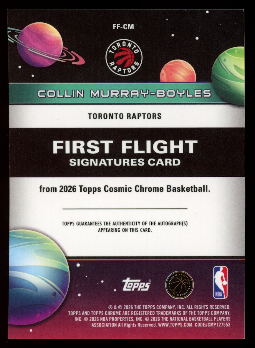 COLLIN MURRAY-BOYLES 2025-26 Topps Cosmic Chrome First Flight Rookie Auto #FF-CM
