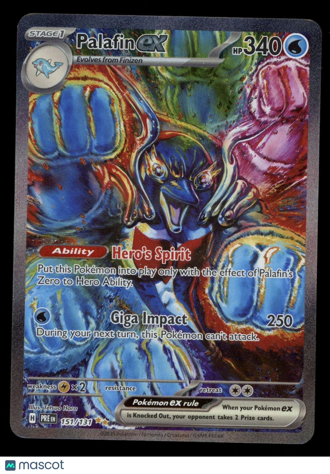 PALAFIN EX 2025 Pokemon S&V Prismatic Evolutions #151 Special Illustration Rare
