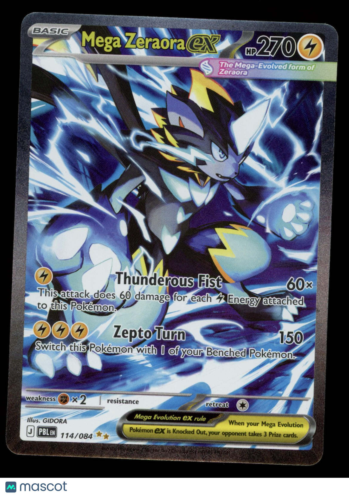 MEGA ZERAORA EX 2025 Pokemon ME Pitch Black #114/84 Special Illustration Rare