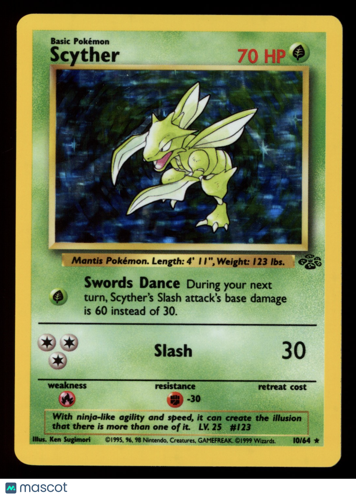 SCYTHER 1999 Pokemon Jungle #10/64 Holo Rare