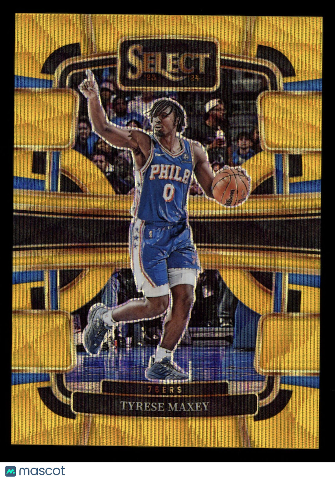 TYRESE MAXEY 2023-24 Panini Select Concourse Gold Wave Prizm /10 #44 76ers