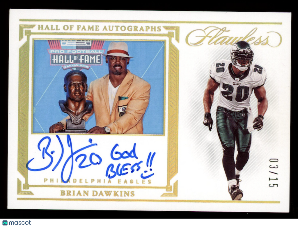 BRIAN DAWKINS 2022 Panini Flawless Hall of Fame Autographs Auto /15 #HOF-BD