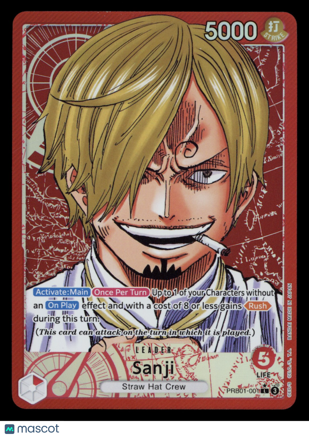 SANJI 2024 One Piece Premium Booster The Best #PRB01-001 Alternate Art Leader