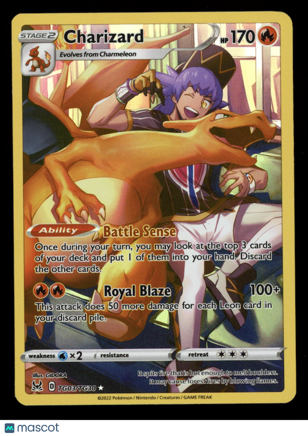 CHARIZARD 2022 Pokemon SWSH Lost Origin Trainer Gallery Full Art #TG03/TG30